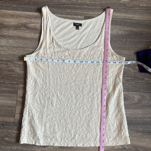 Talbots Sequined Tank Top Ivory Medium - Picture 6 of 6